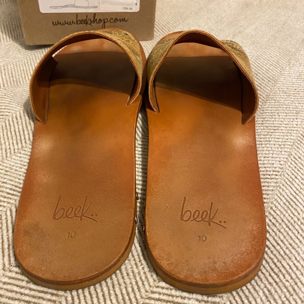 Beek Mockingbird Slides Tan Snake Print - image 5